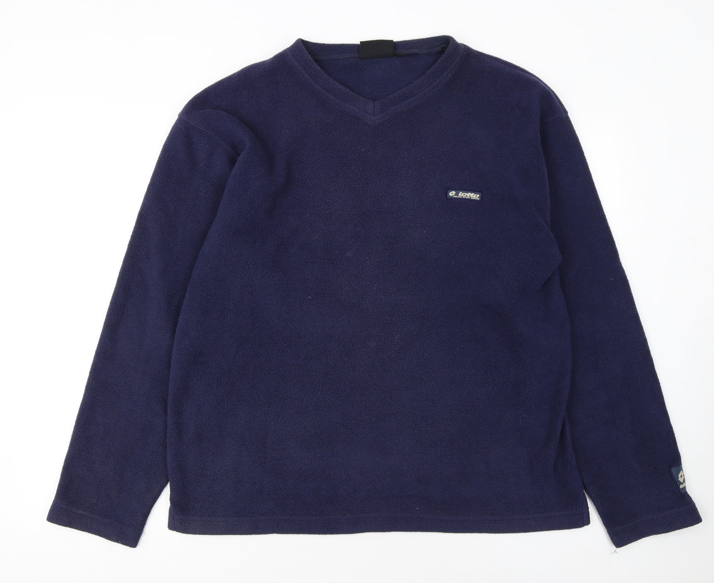 Lotto Mens Blue Fleece Sweatshirt Pullover V-Neck Size M