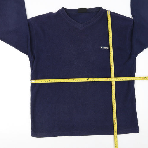 Lotto Mens Blue Fleece Sweatshirt Pullover V-Neck Size M