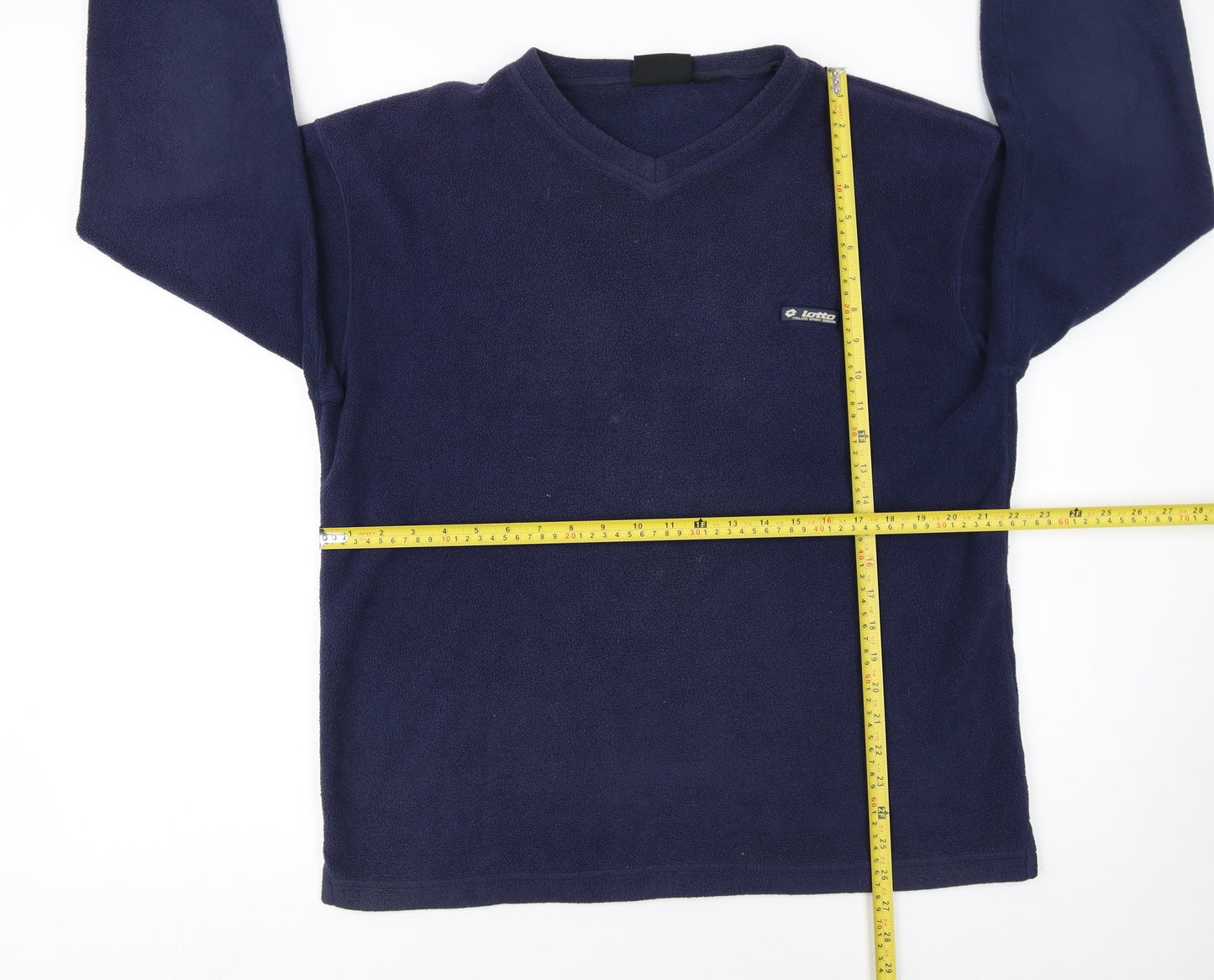 Lotto Mens Blue Fleece Sweatshirt Pullover V-Neck Size M