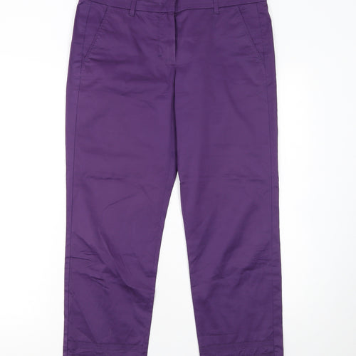'S MaxMara Women's Purple Chino Trousers Size 12 Cotton Blend