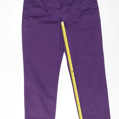 'S MaxMara Women's Purple Chino Trousers Size 12 Cotton Blend