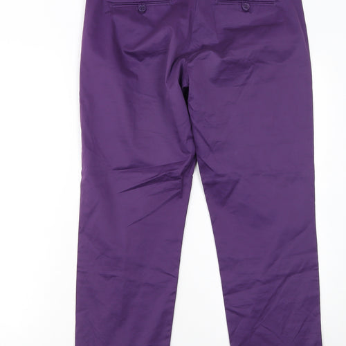 'S MaxMara Women's Purple Chino Trousers Size 12 Cotton Blend