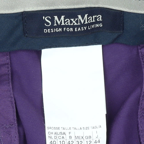 'S MaxMara Women's Purple Chino Trousers Size 12 Cotton Blend
