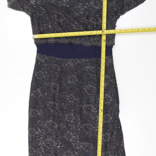 Boden Women Blue Lace Sheath Knee Length Dress UK 8
