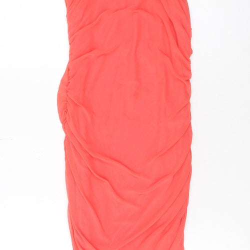 Select Women’s Pink Ruched Bodycon Sleeveless Short Dress Size 8