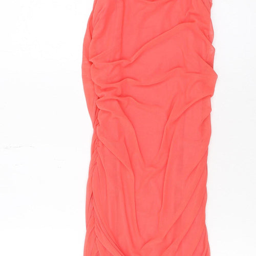 Select Women’s Pink Ruched Bodycon Sleeveless Short Dress Size 8