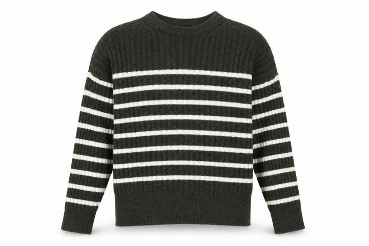 Abercrombie & Fitch Womens Green Striped Crew Neck Jumper XS