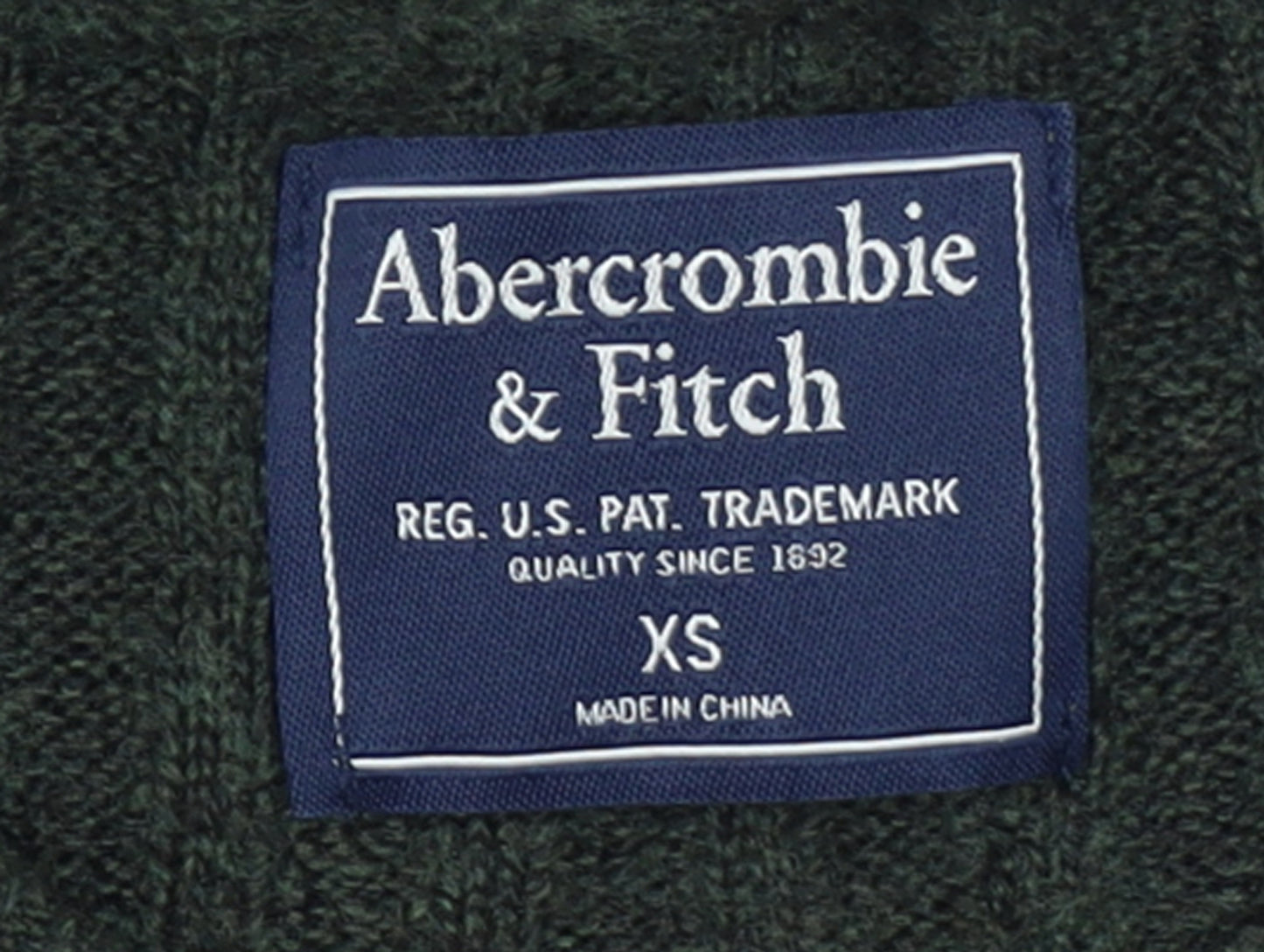 Abercrombie & Fitch Womens Green Striped Crew Neck Jumper XS