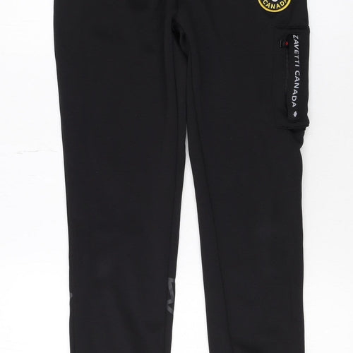 Zavetti Canada Boys Black Jogger Sweatpants M Elastic Waist Fleece