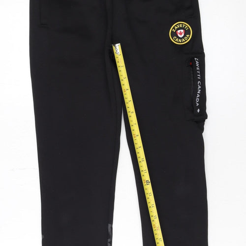 Zavetti Canada Boys Black Jogger Sweatpants M Elastic Waist Fleece