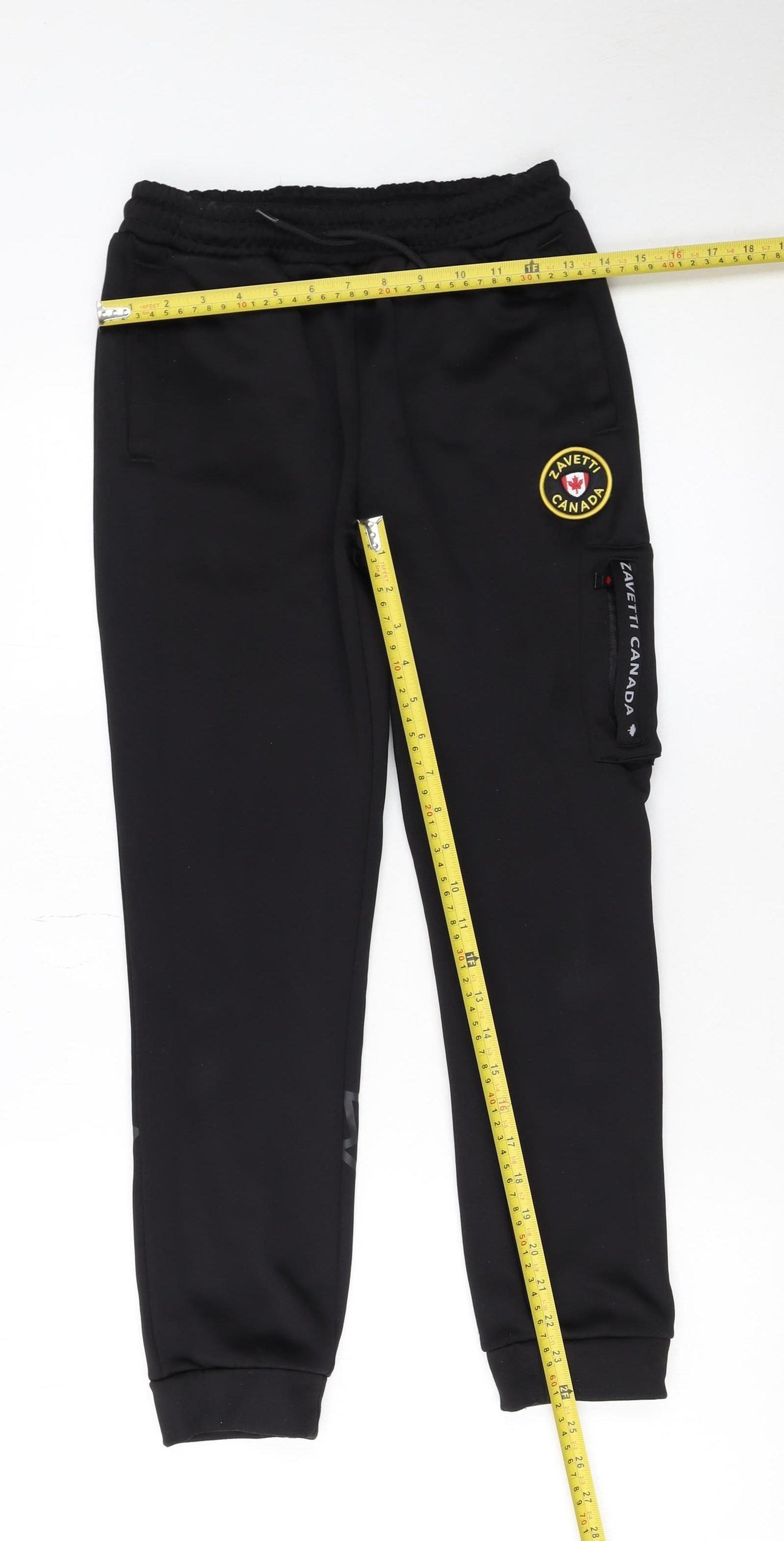 Zavetti Canada Boys Black Jogger Sweatpants M Elastic Waist Fleece