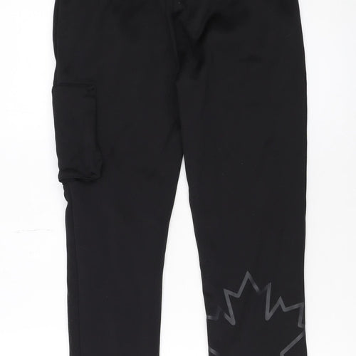 Zavetti Canada Boys Black Jogger Sweatpants M Elastic Waist Fleece