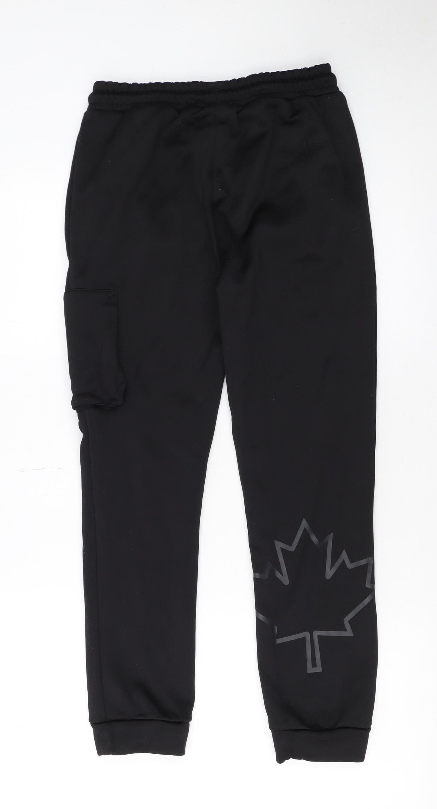Zavetti Canada Boys Black Jogger Sweatpants M Elastic Waist Fleece