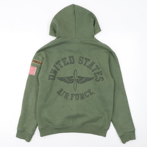 Topshop Women’s Green US Air Force Pullover Hoodie Size 6 Cotton Blend