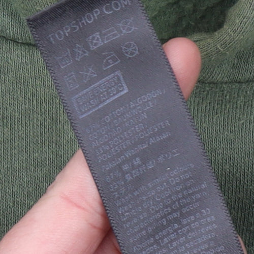 Topshop Women’s Green US Air Force Pullover Hoodie Size 6 Cotton Blend