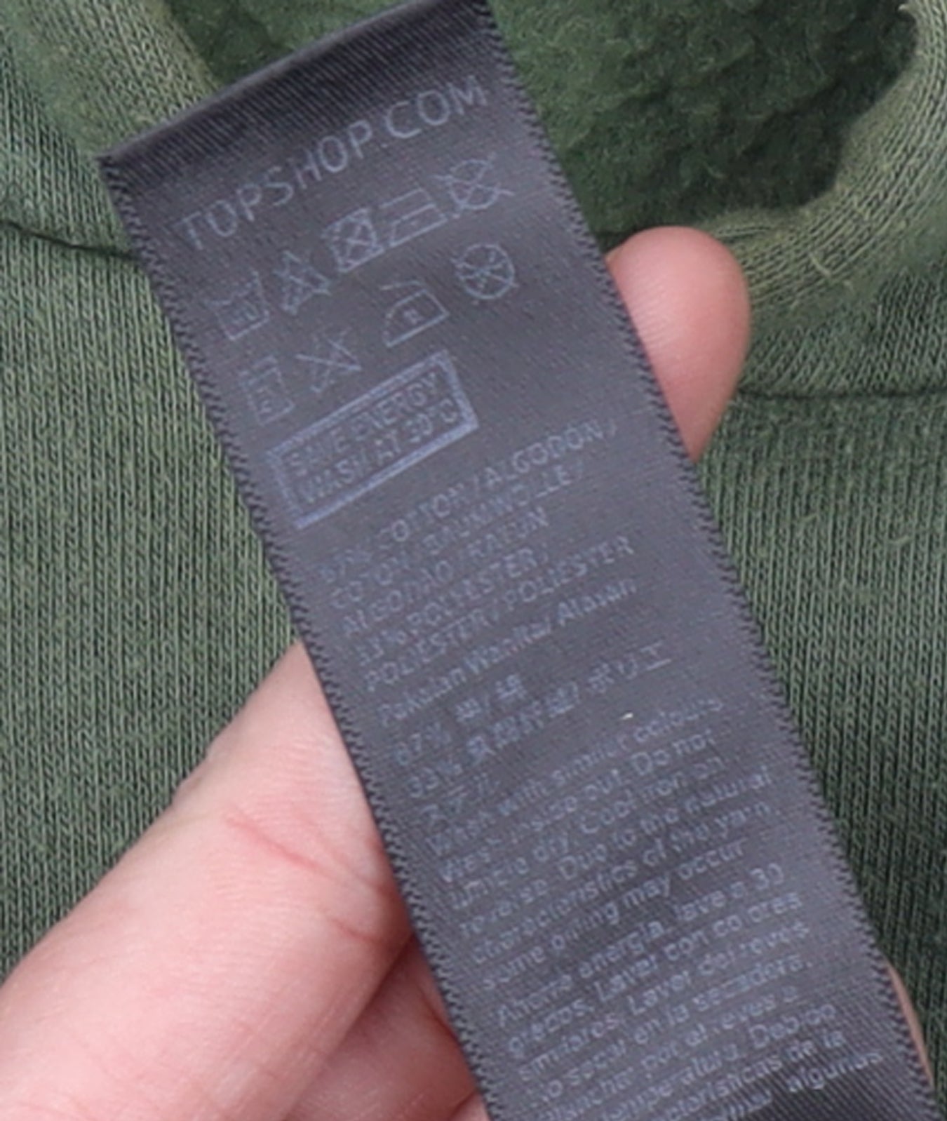 Topshop Women’s Green US Air Force Pullover Hoodie Size 6 Cotton Blend