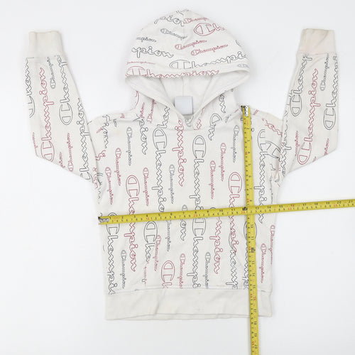 Champion Boys White Logo Pullover Hoodie 7-8 Years