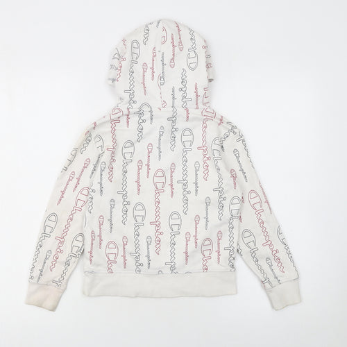 Champion Boys White Logo Pullover Hoodie 7-8 Years