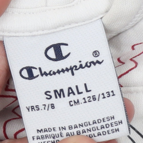 Champion Boys White Logo Pullover Hoodie 7-8 Years