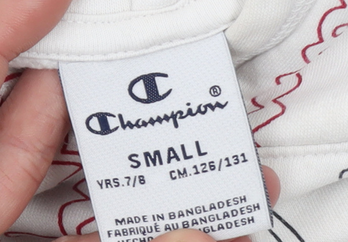 Champion Boys White Logo Pullover Hoodie 7-8 Years