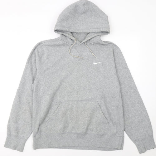 Nike Men's Grey Pullover Hoodie L Regular Fit Athletic Dept Logo