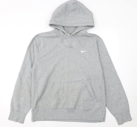 Nike Men's Grey Pullover Hoodie L Regular Fit Athletic Dept Logo