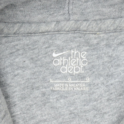 Nike Men's Grey Pullover Hoodie L Regular Fit Athletic Dept Logo