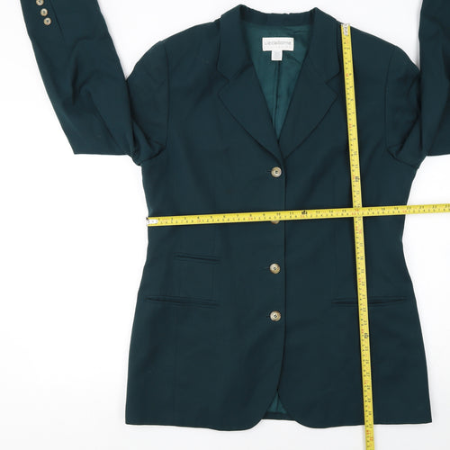 Liz Claiborne Women’s Green Wool Blazer Jacket Size 16 Classic Tailored