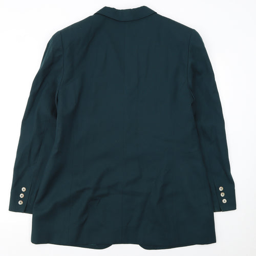 Liz Claiborne Women’s Green Wool Blazer Jacket Size 16 Classic Tailored