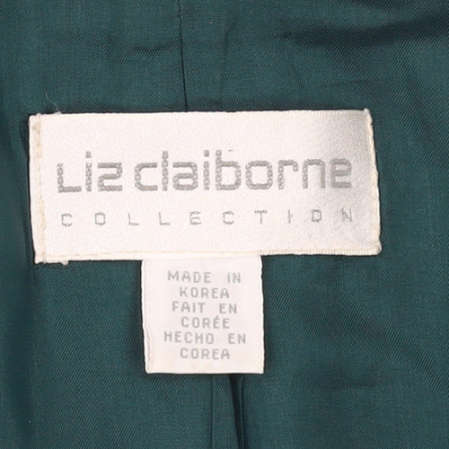 Liz Claiborne Women’s Green Wool Blazer Jacket Size 16 Classic Tailored