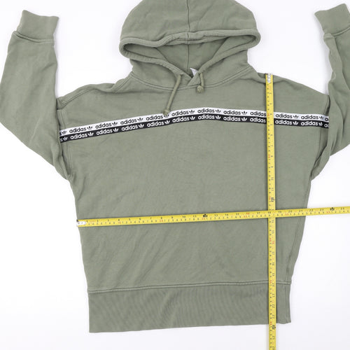 Adidas Women’s Green Hoodie Size 10 Cotton Blend Logo Trim