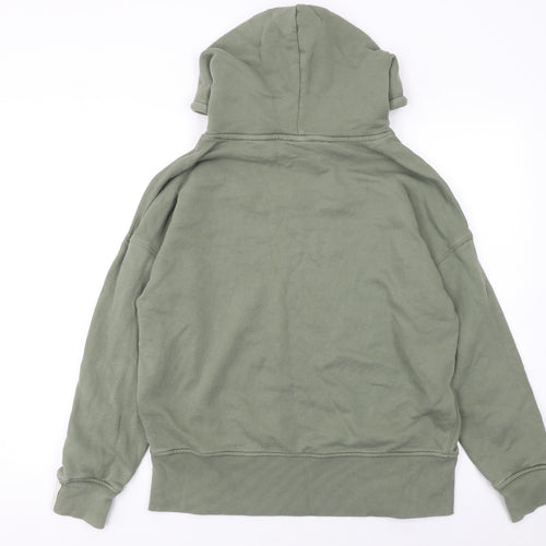 Adidas Women’s Green Hoodie Size 10 Cotton Blend Logo Trim