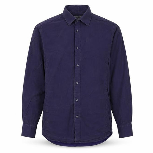 Reiss Men's Blue Cotton Long Sleeve Regular Fit Button-Up Shirt L