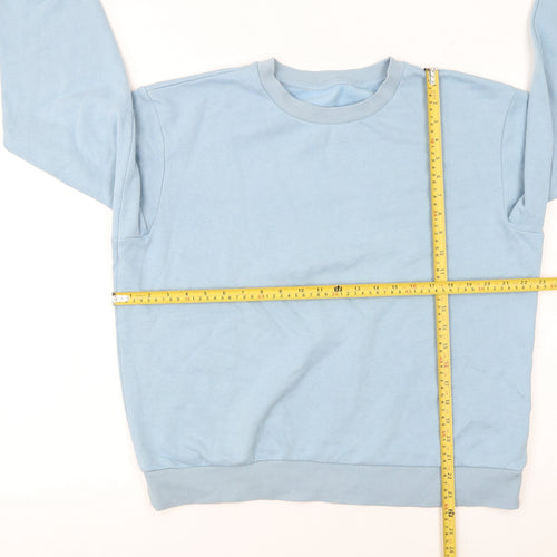 Marks and Spencer Women's Blue Cotton Blend Pullover Sweatshirt Medium