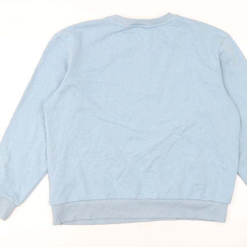 Marks and Spencer Women's Blue Cotton Blend Pullover Sweatshirt Medium