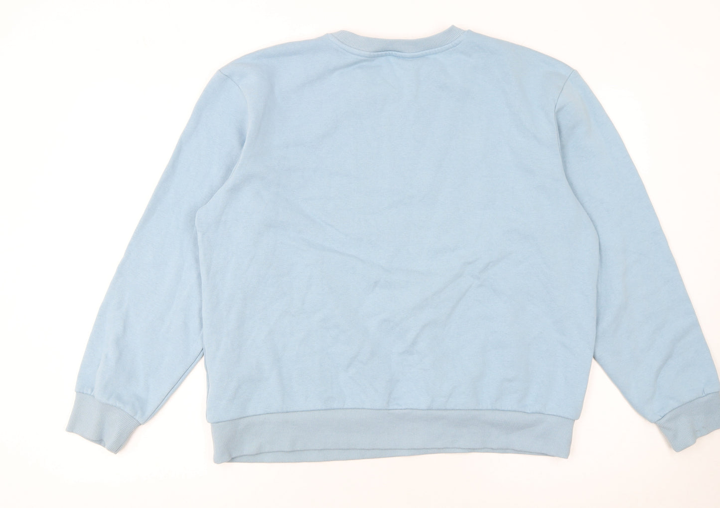 Marks and Spencer Women's Blue Cotton Blend Pullover Sweatshirt Medium