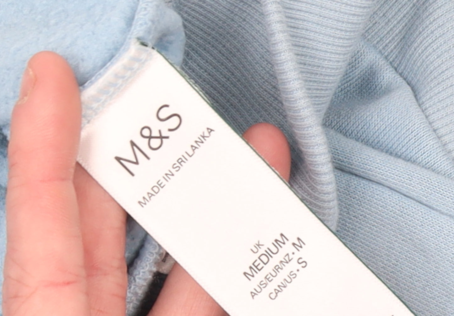 Marks and Spencer Women's Blue Cotton Blend Pullover Sweatshirt Medium