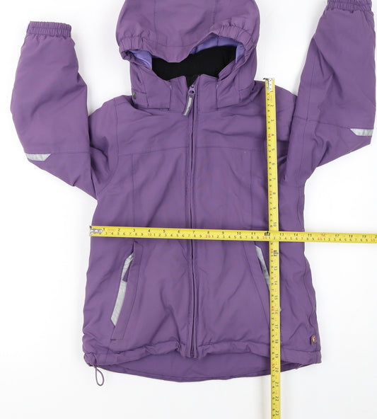 Polarn O. Pyret Girls Purple Hooded Waterproof Puffer Jacket 6-7 Years