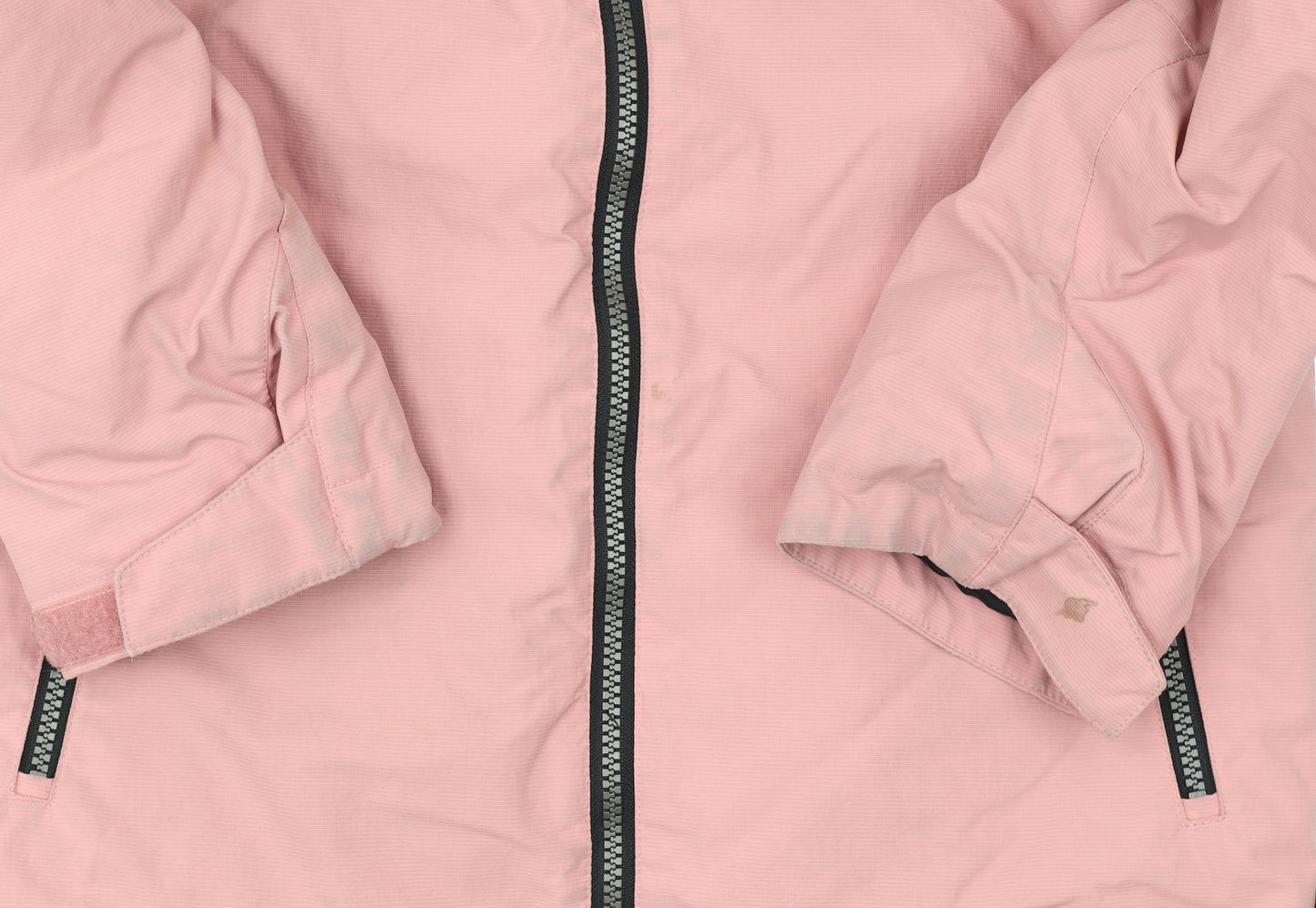 Polarn O. Pyret Girls Pink Black Waterproof Hooded Puffer Jacket 7-8 Years