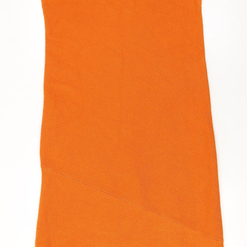 Victor Alfaro Collective Women’s Orange Sleeveless Midi Bodycon Knit Dress Size L