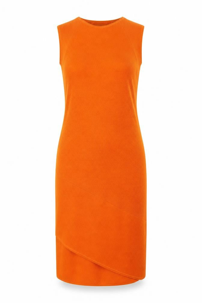 Victor Alfaro Collective Women’s Orange Sleeveless Midi Bodycon Knit Dress Size L