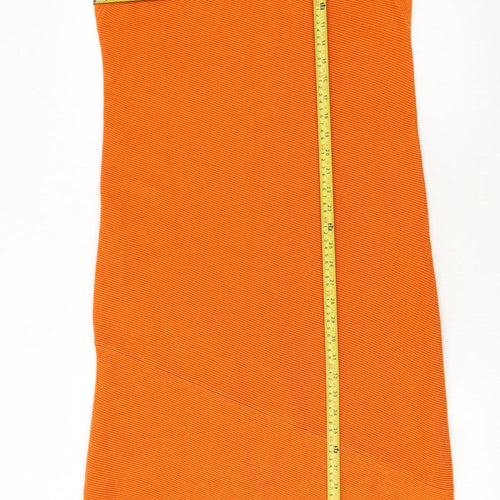 Victor Alfaro Collective Women’s Orange Sleeveless Midi Bodycon Knit Dress Size L