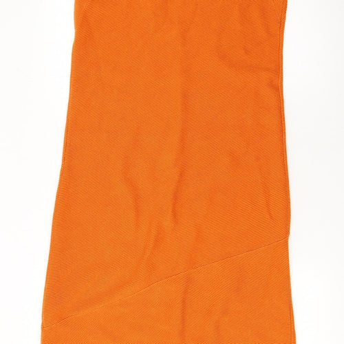 Victor Alfaro Collective Women’s Orange Sleeveless Midi Bodycon Knit Dress Size L