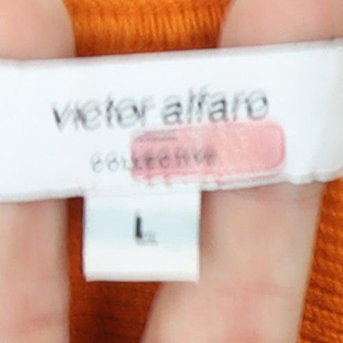 Victor Alfaro Collective Women’s Orange Sleeveless Midi Bodycon Knit Dress Size L