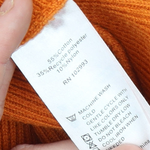 Victor Alfaro Collective Women’s Orange Sleeveless Midi Bodycon Knit Dress Size L
