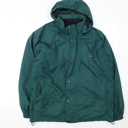 Outdoor Scene Men's Green Waterproof Hooded Jacket Size S