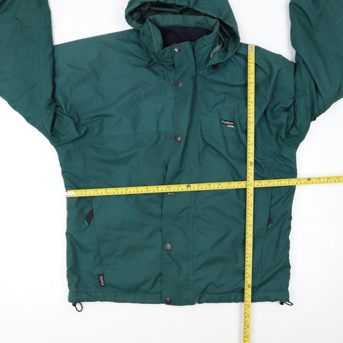 Outdoor Scene Men's Green Waterproof Hooded Jacket Size S