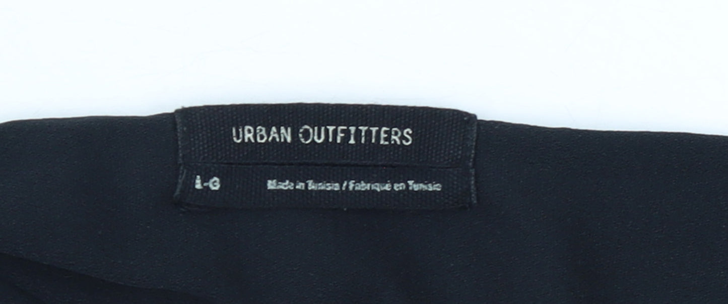 Urban Outfitters Womens Black Dragon Satin Slip Dress L