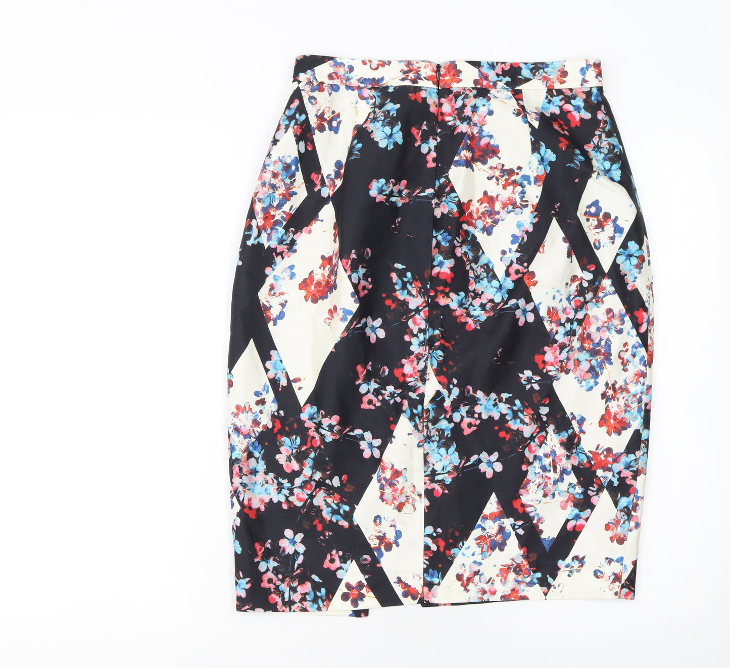L.K. Bennett Women Multicoloured Floral Silk Blend Pencil Skirt UK 10