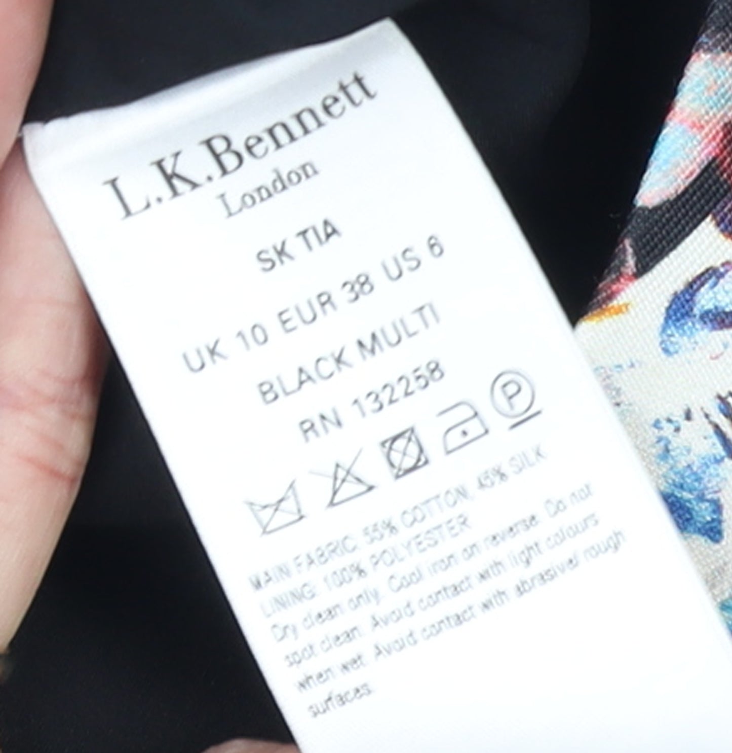 L.K. Bennett Women Multicoloured Floral Silk Blend Pencil Skirt UK 10